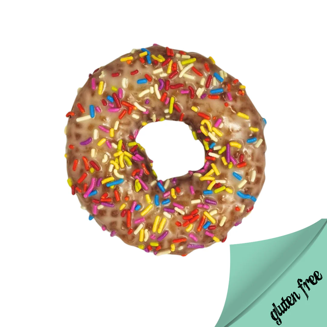 Gluten Free Vanilla Glazed with Sprinkles Donut